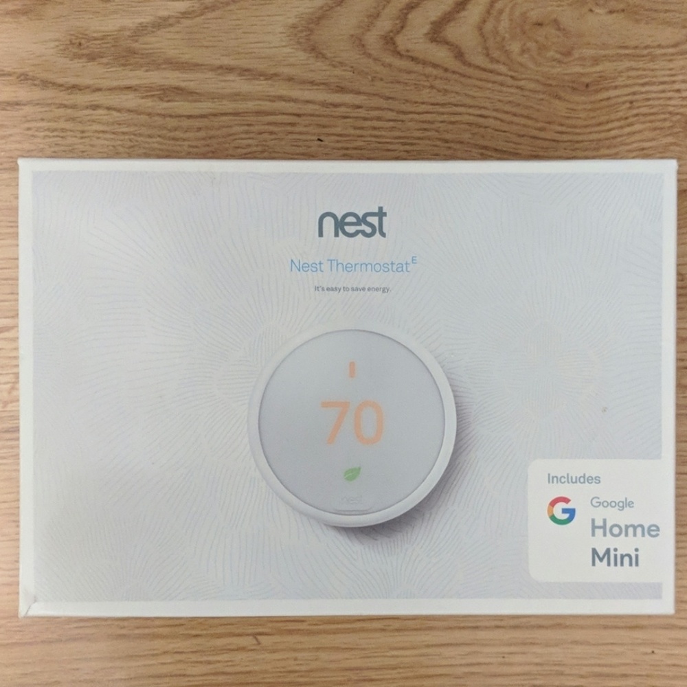 NIB Google Nest Thermostat E with Google Home Mini
